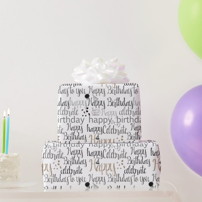 Papel De Regalo Globos divertidos felices Cumpleaños (Regalos de fiesta)
