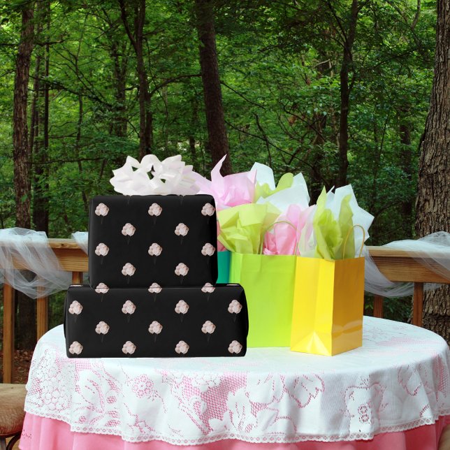 Papel De Regalo Globos dorados de rosa negro de cumpleaños (Subido por el creador)