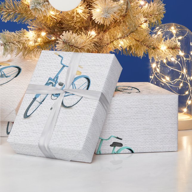 Papel De Regalo Globos Retro de Bicicleta Verde Rojo (Vacaciones)