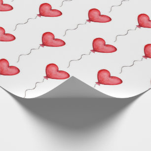 Papel De Regalo Globos rojos con forma de corazón