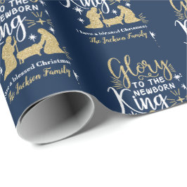 Papel De Regalo Gloria a los recién nacidos Purpurinas Navidades