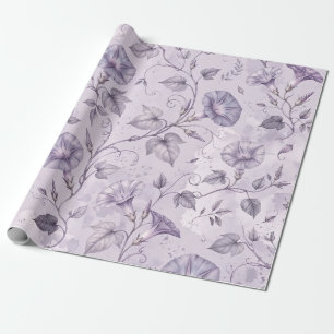 Papel De Regalo Glorias de la Mañana Elegantes Florales de Lavanda