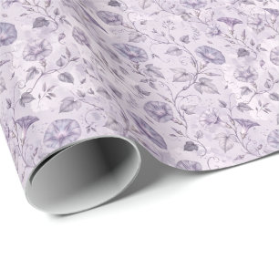 Papel De Regalo Glorias de la Mañana Elegantes Florales de Lavanda