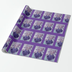 Papel De Regalo Glorioso Morado Acuarela Iris Flor Envoltura Flora
