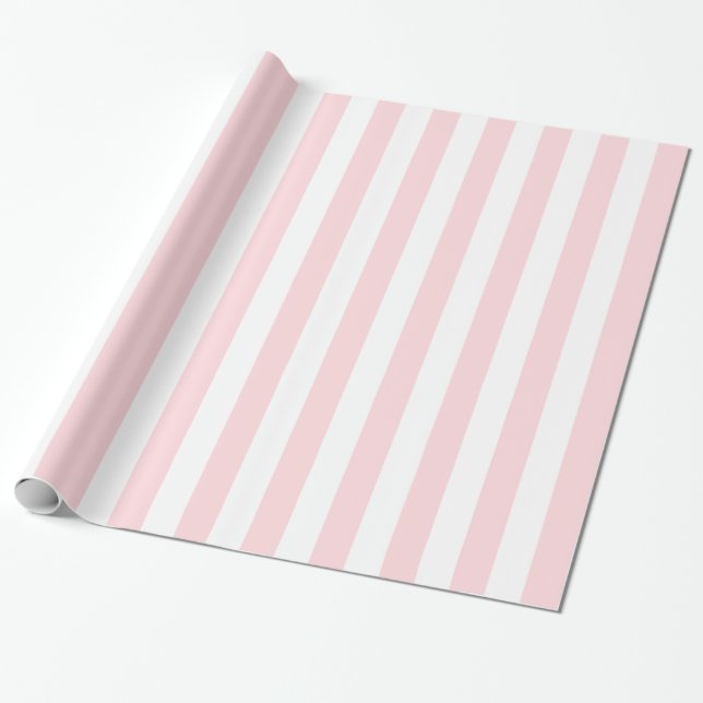 Papel De Regalo Glossy Wrapping Paper Pink & White Stripe  (Desenrollado)