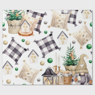 Papel De Regalo Gnome de la decoración navideña