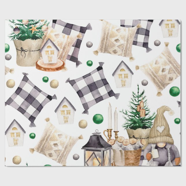Papel De Regalo Gnome de la decoración navideña (Superficie plana)
