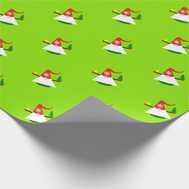 Papel De Regalo Gnome de Navidad Fiesta  (Esquina)