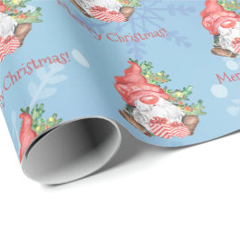 Papel De Regalo Gnome de navidades con el árbol presente personali