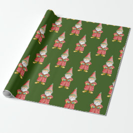Papel De Regalo Gnome de Navidades de acuarela