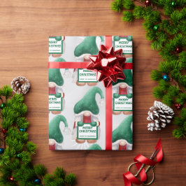 Papel De Regalo Gnome de Navidades de acuarela