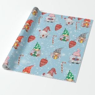 Papel De Regalo Gnome Hearts & Candy Cane Navidades