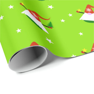 Papel De Regalo Gnome Navidad  