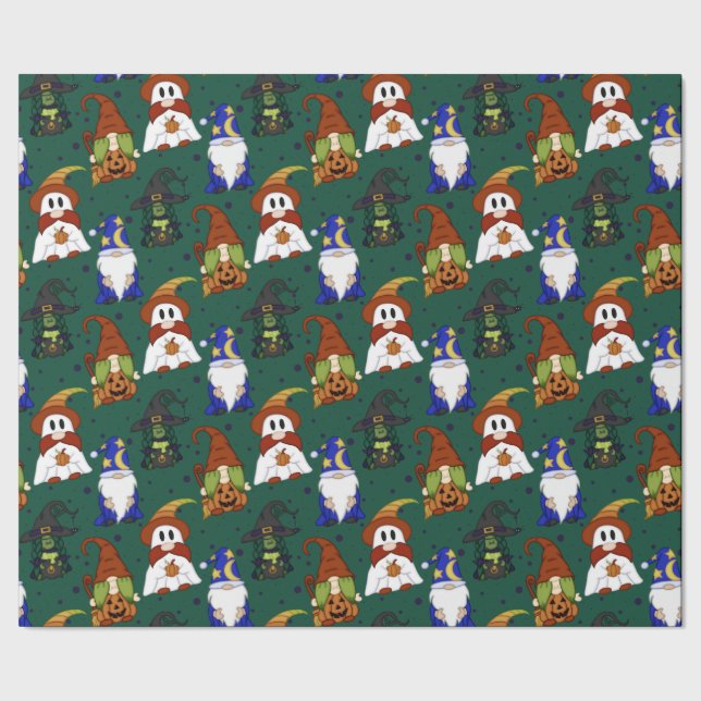 Papel de regalo Gnome-o-Ween (Medio) (Costura)