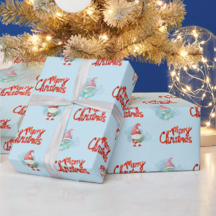 Papel De Regalo Gnomes, ciervos y hombres de nieve en copos de nie