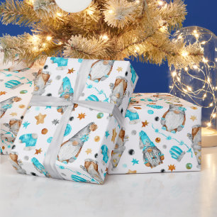 Papel De Regalo Gnomes de navidades con adorables decoraciones rus
