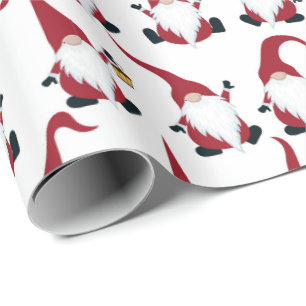 Papel De Regalo Gnomes de navidades con vacaciones de color de agu