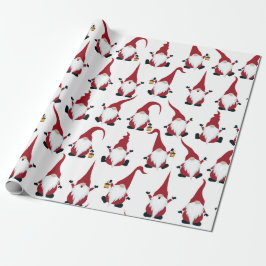 Papel De Regalo Gnomes de navidades con vacaciones de color de agu