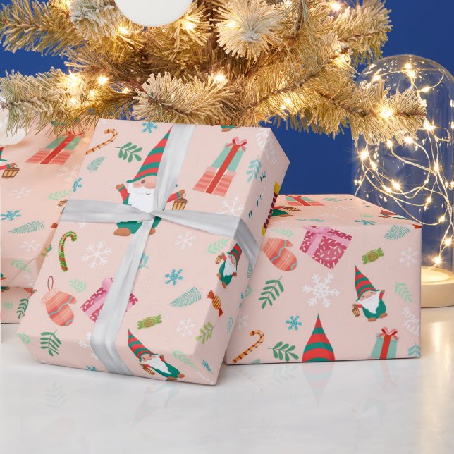 Papel De Regalo Gnomes de Navidades de Cute (Vacaciones)