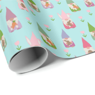 Papel De Regalo Gnomes de Pascua Azul claro