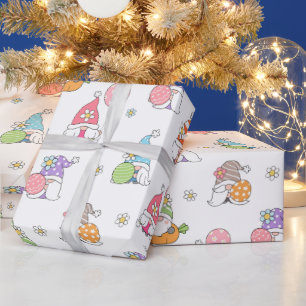 Papel De Regalo Gnomes de Pascua, moscas de primavera