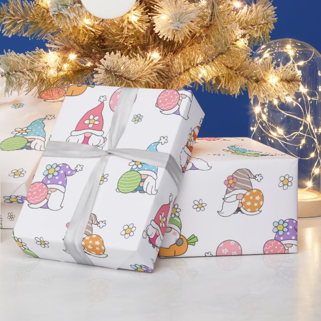 Papel De Regalo Gnomes de Pascua, moscas de primavera (Vacaciones)