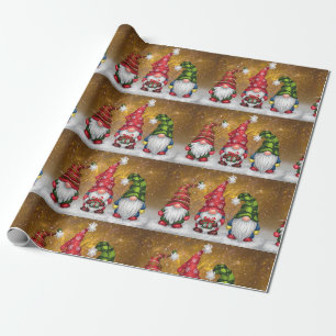 Papel De Regalo Gnomes Feliz Navidad