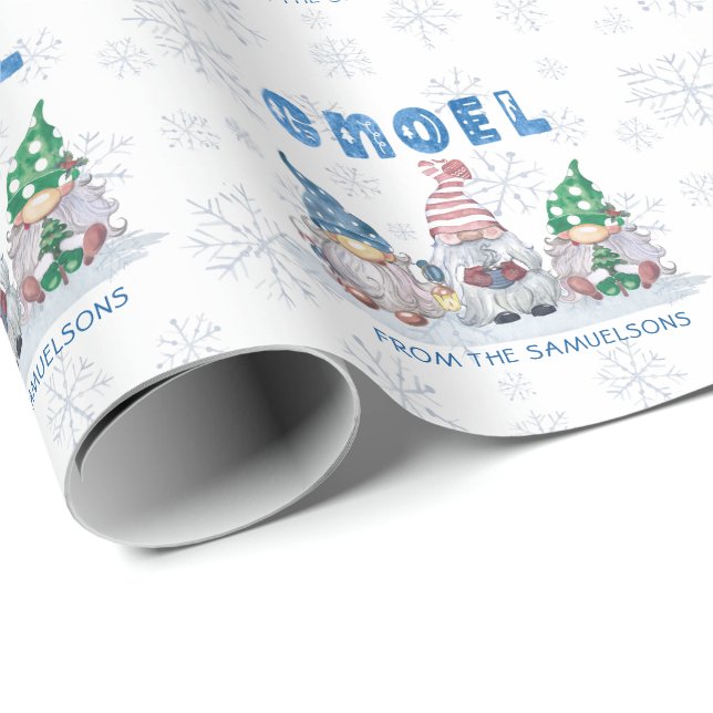 Papel De Regalo Gnomes GNOEL Navidades Invierno personalizado (Esquina del rollo)