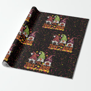 Papel De Regalo Gnomes Halloween Truco O Fiesta De Tratamiento