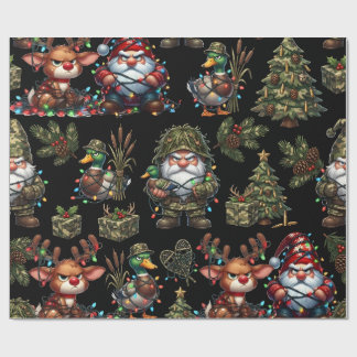 Papel De Regalo Gnomo de Camuflaje para Caza de Patos