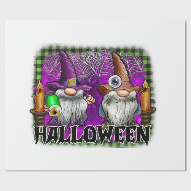Papel De Regalo Gnomo de Halloween (Superficie plana)