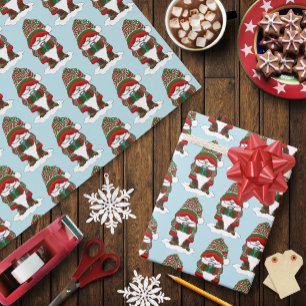 Papel De Regalo Gnomo de Navidad Acogedor Rojo Verde Invierno Lind