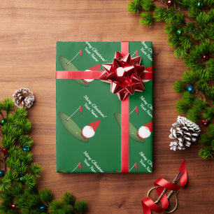 Papel De Regalo gnomo de Navidad en campo de golf divertido día fe