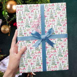 Papel De Regalo Gnomo de Navidad moderno y lindo caprichoso