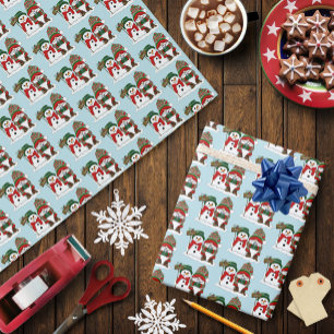 Papel De Regalo Gnomo Navideño Acogedor Muñeco de Nieve Fiesta de 