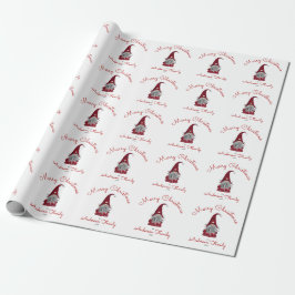 Papel De Regalo Gnomo Navideño Encantador Rústico Personalizado