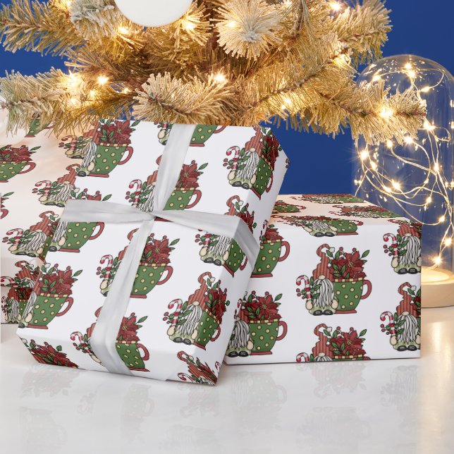 Papel De Regalo gnomos de café de Navidad (Vacaciones)