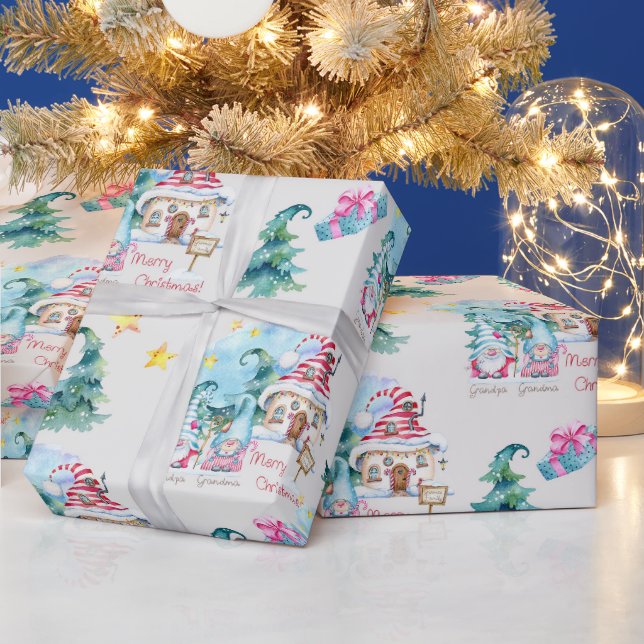 Papel De Regalo Gnomos de Navidad (Vacaciones)