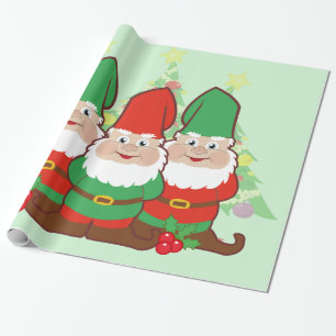 Papel De Regalo Gnomos del navidad