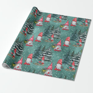 Papel De Regalo Gnomos En Invierno