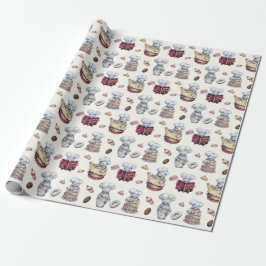 Papel De Regalo Gnomos Horneando Magdalenas Donas Bosque De Moda 