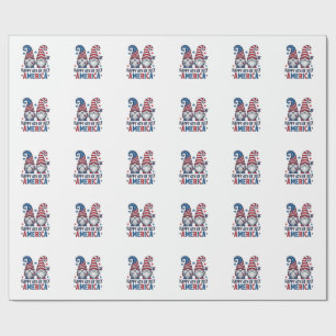 Papel De Regalo Gnomos Patrióticos Feliz 4 de Julio Camiseta Améri
