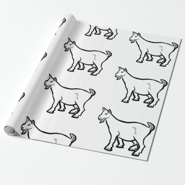 Papel De Regalo Goat Animal Thunder_Cove (Desenrollado)