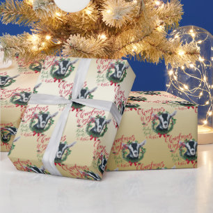 Papel De Regalo GOAT Navidades Desean Que La Cabra Bebé Bese La
