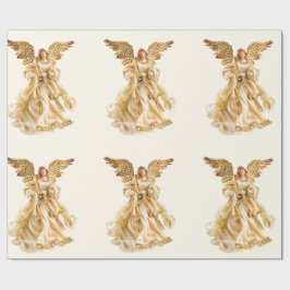Papel De Regalo Gold Angel Wrapping Paper