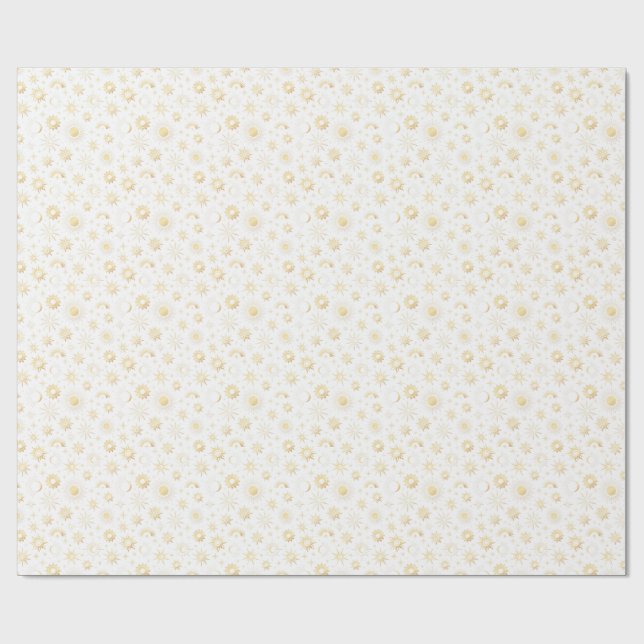 Papel De Regalo Gold Celestial (Superficie plana)