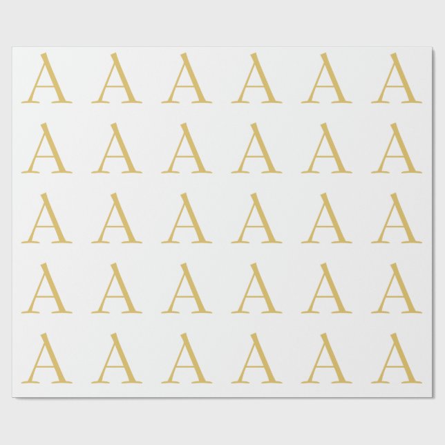 Papel De Regalo Gold Color Monogram Professional Custom (Superficie plana)