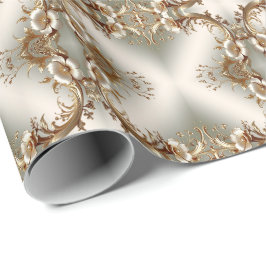 Papel De Regalo Gold Floral Wrapping Paper