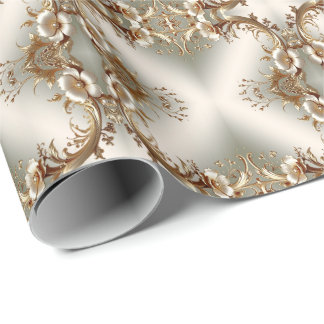 Papel De Regalo Gold Floral Wrapping Paper