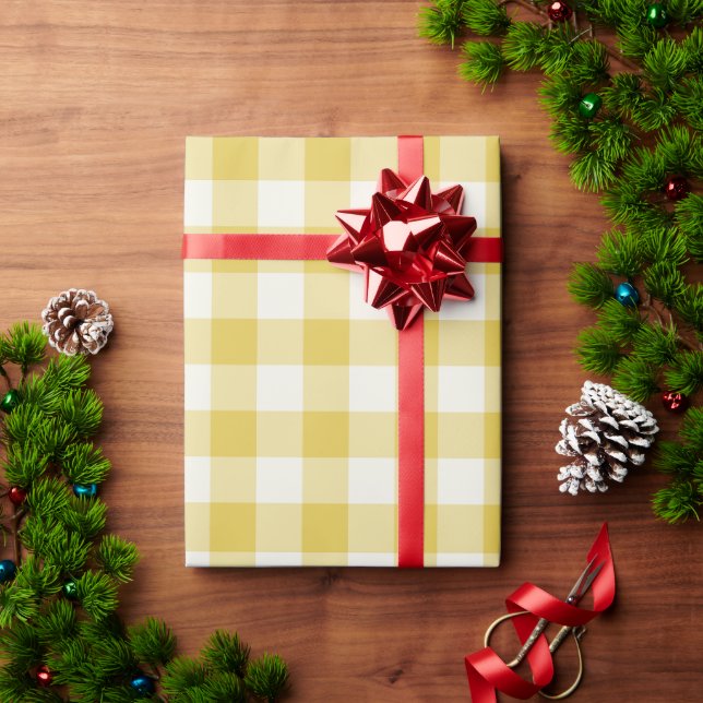Papel De Regalo Gold Gingham - Wrapping Paper (Regalo de vacaciones)